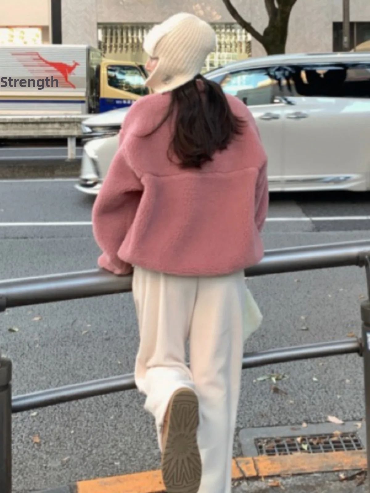 ラムベルベットパーカー レディース ファッショナブル スタンドカラー ルーズ レイジースタイル フリース 暖かい アウター トレンディ 長袖 韓国スタイル