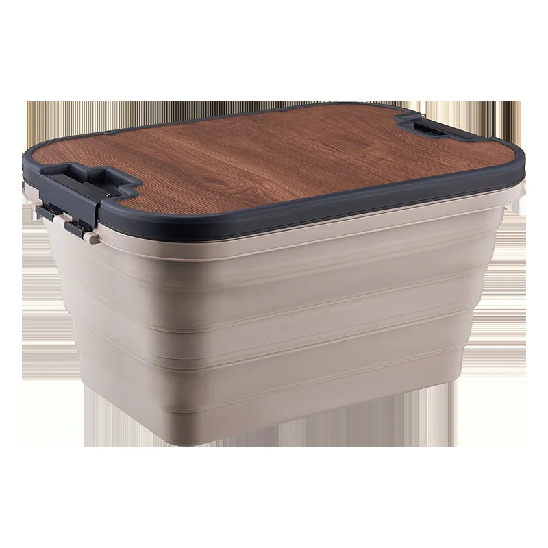 

Modern 32-Liters Outdoor Camping PP Picnic Basket Portable Foldable Table Bucket Set for Spring Outing Food Storage Basket