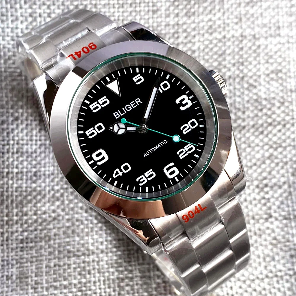 36mm 39mm Air-King NH35A MIYOTA PT5000 Mechanical Watch for Men Green Glass Stainless Steel Green Hand 904L Sport