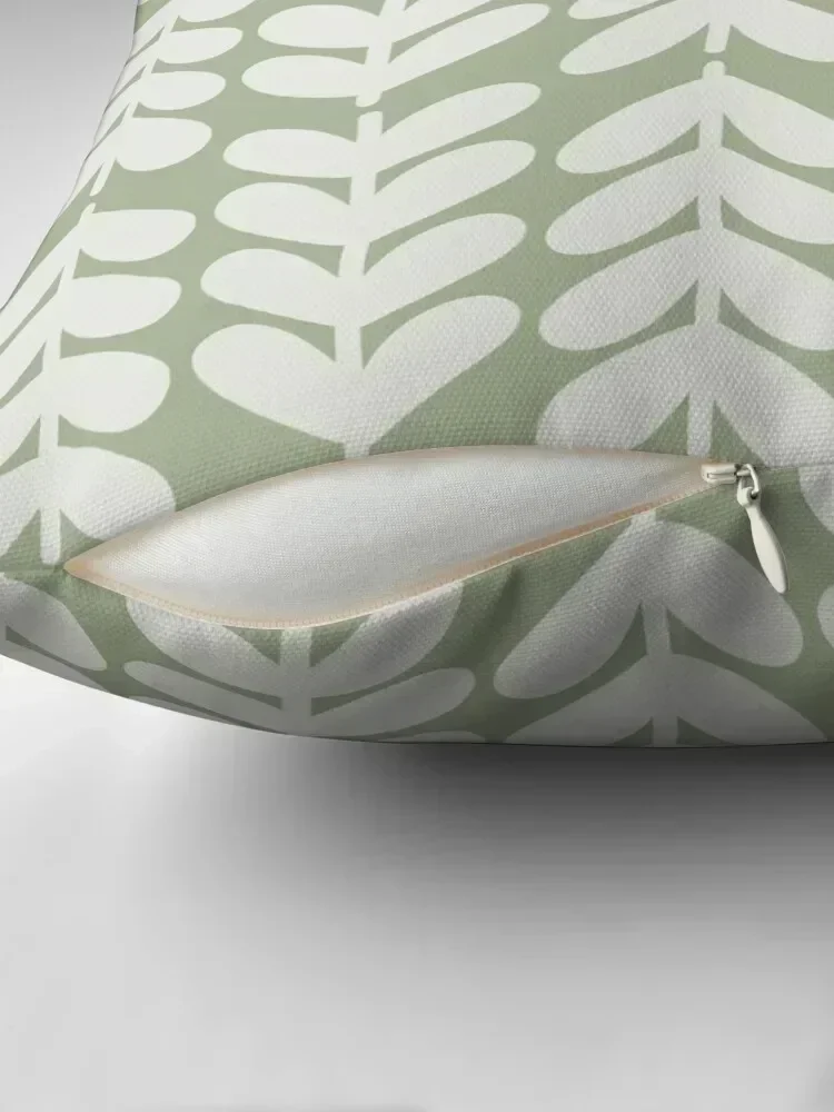 Leaves and Stems Chunky Knit Minimalist Botanical Pattern in Sage Green Throw Pillow Decorative pillow case Sofas Covers pillow