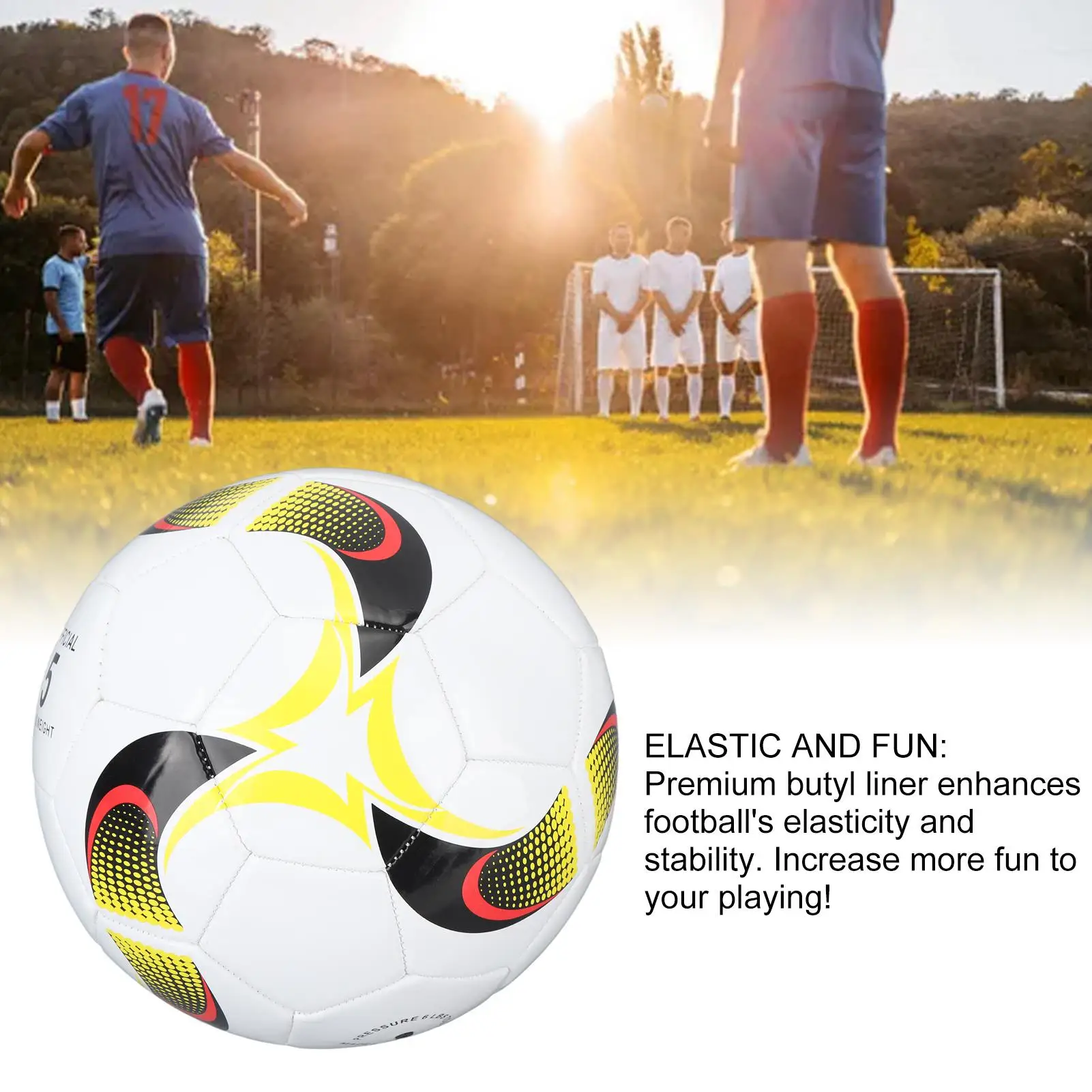 5 PVC Corn Pattern Elastic Soccer Ball for practice Game Kids Adults