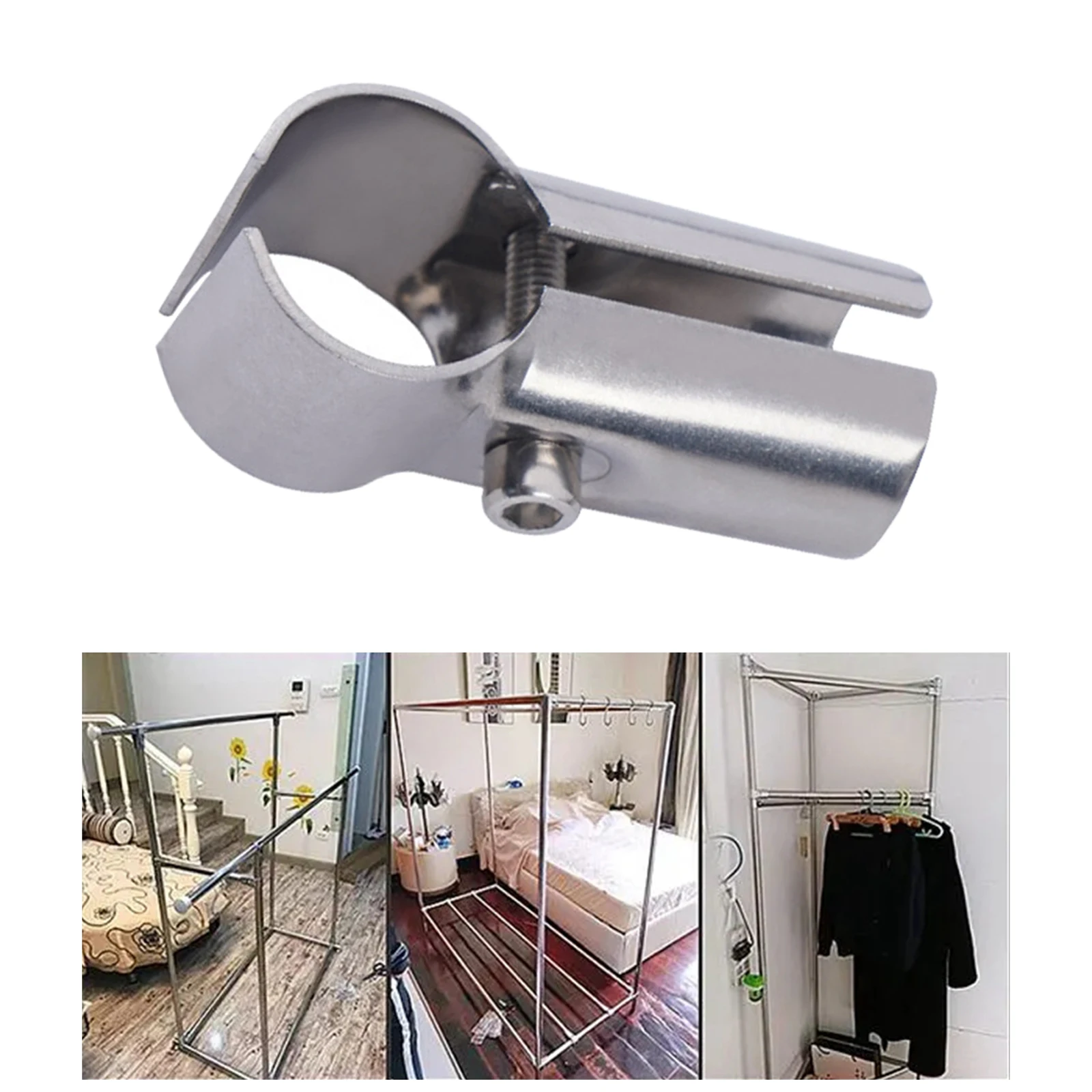 Stainless Steel Tube Connector Pipe Fitting for Shelf Frames Drying Racks Round Pipe Connection Round Pipe Flower Sheds Cabinets