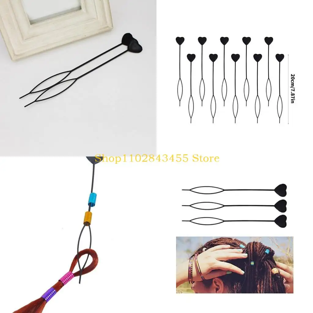 

49MC 10 Pieces Hair Styling Accessories Set With Quick Beader Tool For Creating Beautiful Braids And Ponytails