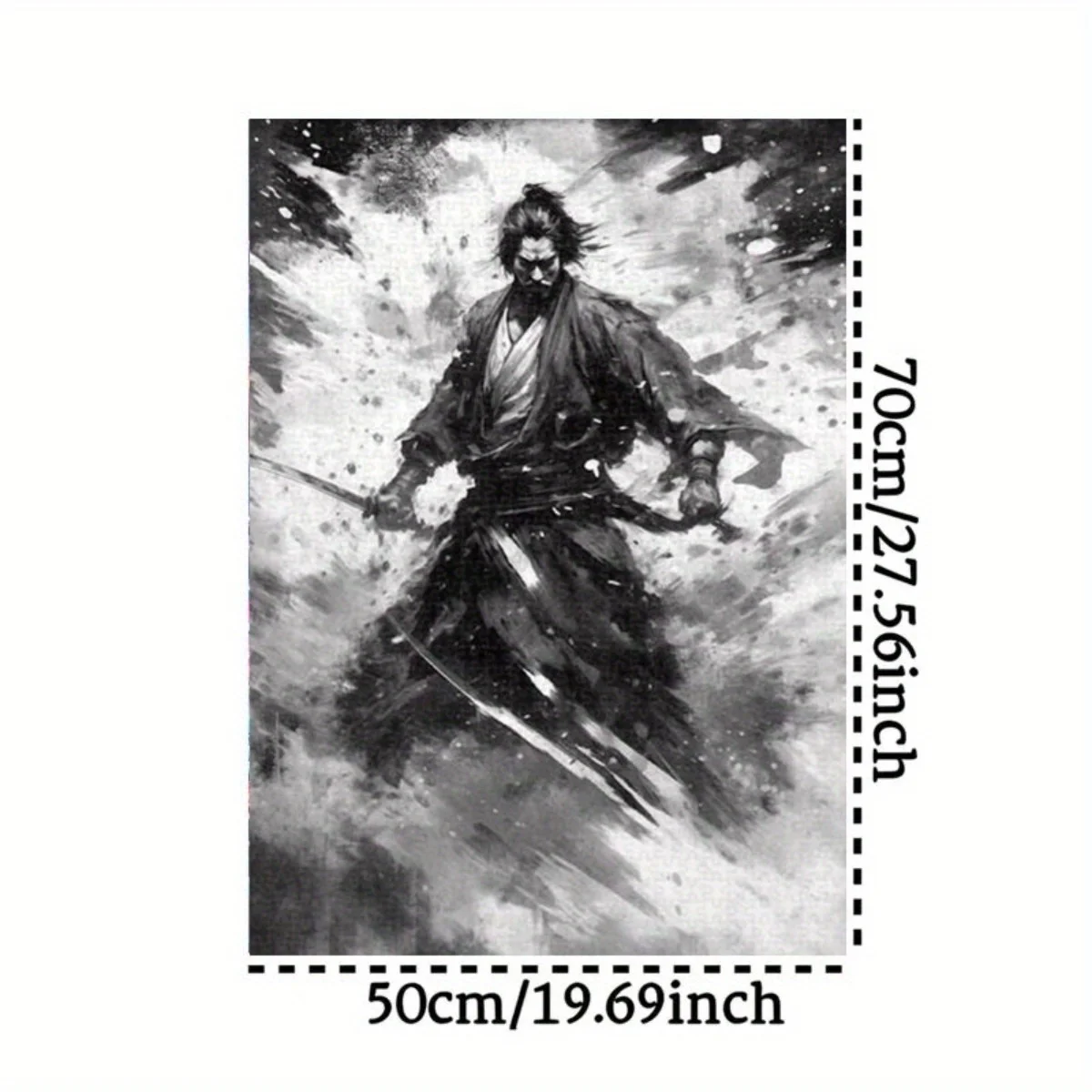 1000pcs Japanese Ink Style Samurai Warrior Jigsaw Puzzle - 1000+1 Frameless DIY Family Conflict Scene Puzzle, High Difficulty