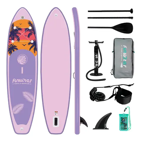 FUNWATER Inflatable Paddle Board Stand-Up Paddle Board Surfboard Ultra-Light for All Skill Levels With SUP Accessories