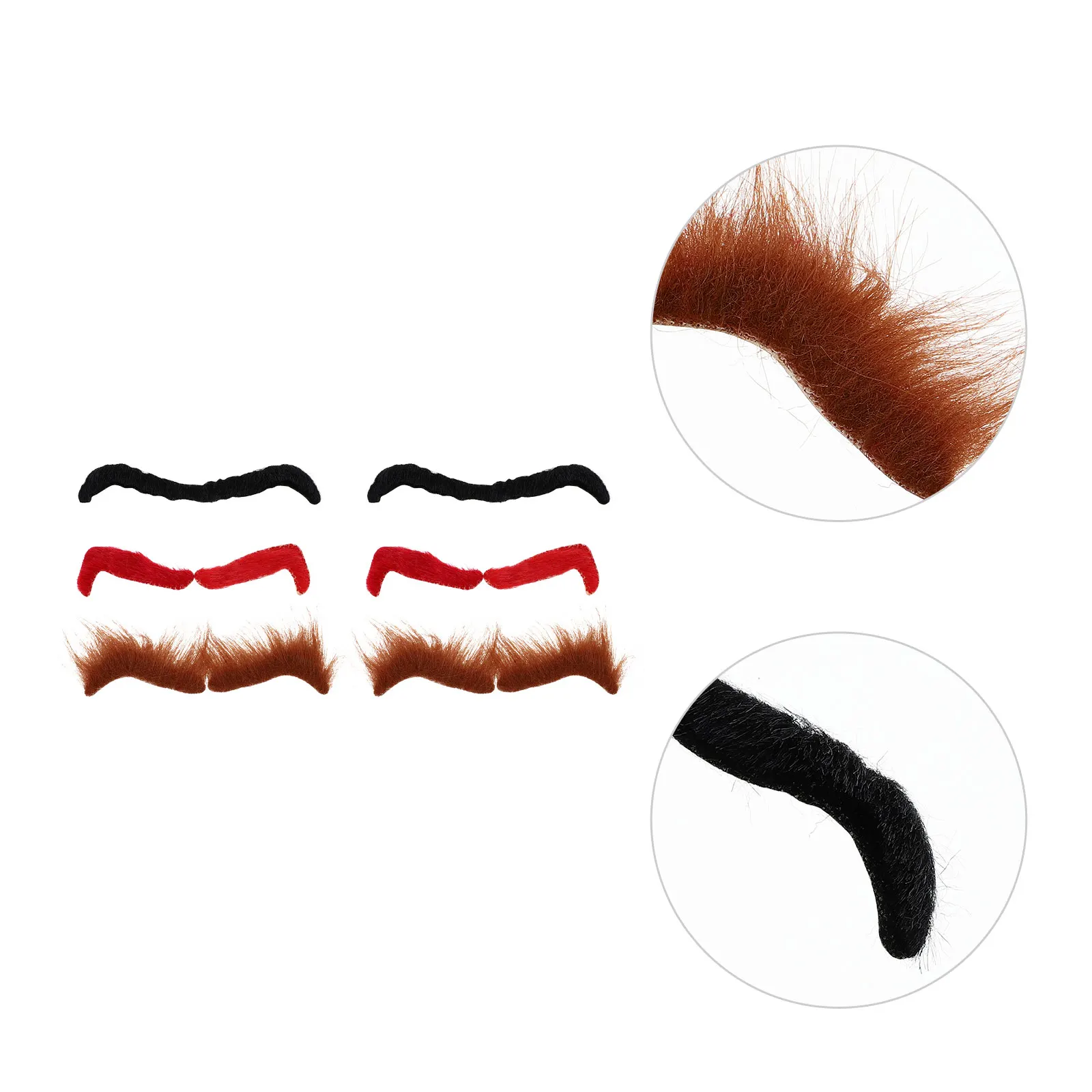 

Simulation Fake Eyebrows Durable Halloween Costume Party Cosplay Prop Funny Self-Adhesive Lint Resistant Masquerade