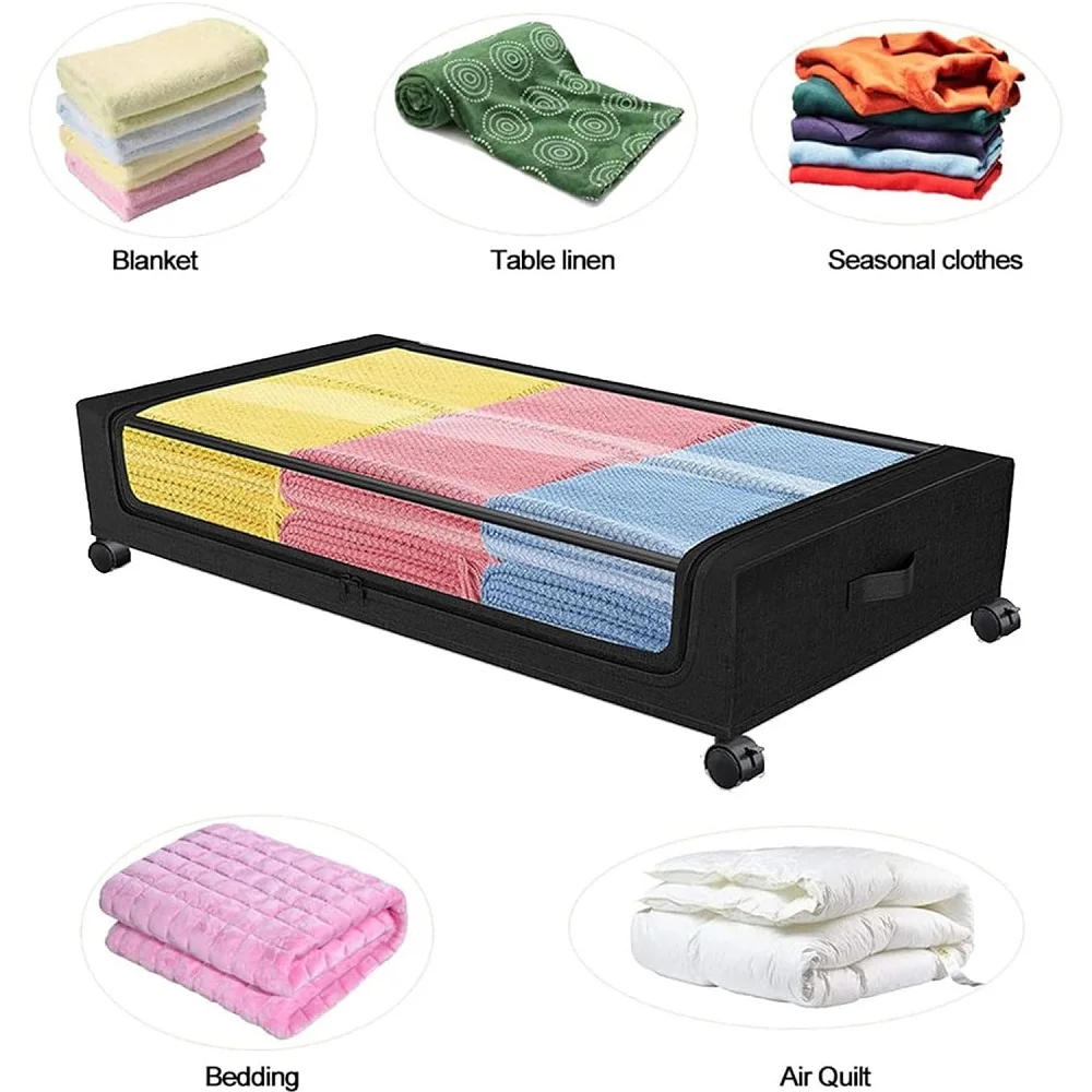 

Многофункциональный ящик для хранения под кроватью, большая вместительная нижняя полка для кровати с колесиками, одеяла, одежда, одеяла, ящик для хранения