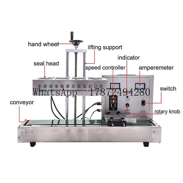 Automatic Continuous Induction Aluminum Foil Gasket Sealing Machine Plastic Bottle Sealing Machine With CE Certificate