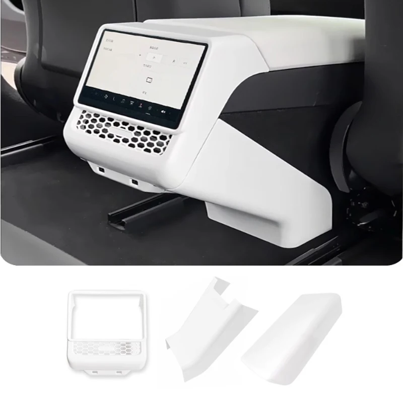 ل تسلا نموذج Y العرعر 2025 منفذ الهواء الخلفي الغطاء الواقي حماية الشاشة الخلفية مكافحة ركلة حماية ملصق الديكور #2