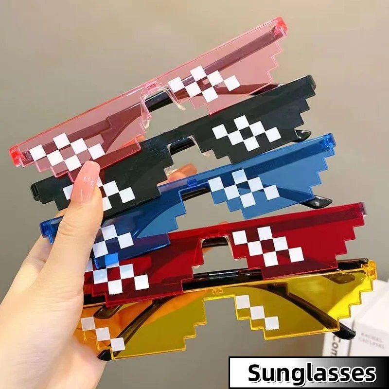 

Personality Mosaic Sunglasses Funny Wacky Fashion Party Glasses Unisex UV Protection Walk The Show and Stage Performance