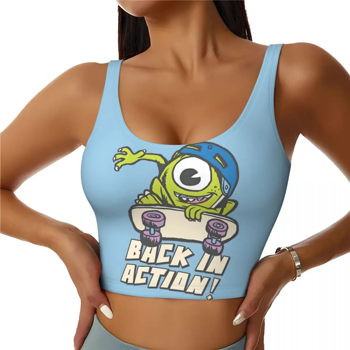 

Custom Monsters University Workout Crop Tank Tops for Women Seamless Yoga Running Sports Bras