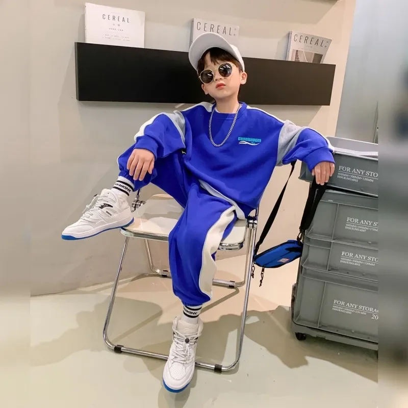 

2024 Fashion Boys Clothes Set Sweatshirt Pants 2 Pcs Outfit Spring Autumn Kids Sport Suit Children Clothing 7 8 10 11 12 14 Yrs