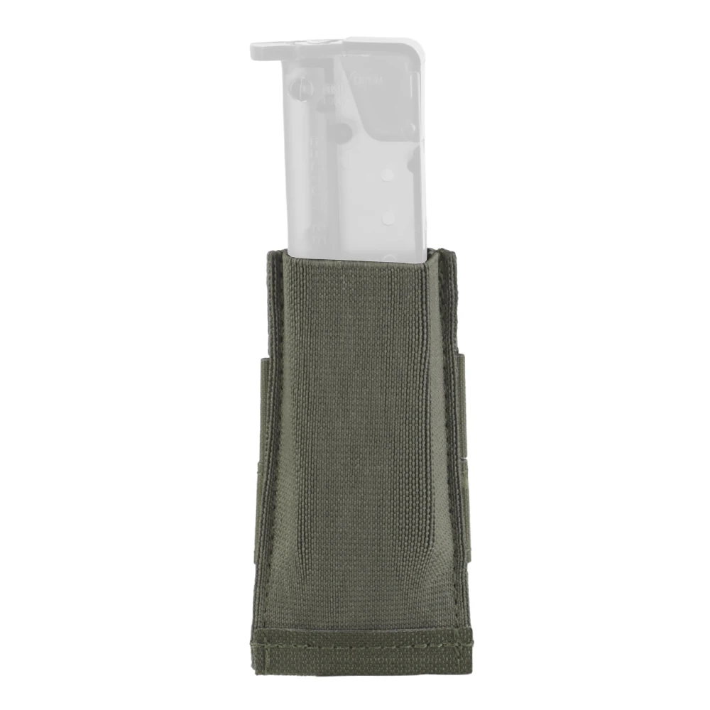 Durable Lightweight Elastic Single Pistol Mag Pouch for 9mm .40 .45 .357 10mm Magazine Holster and EDC Knife Flashlight Carrier