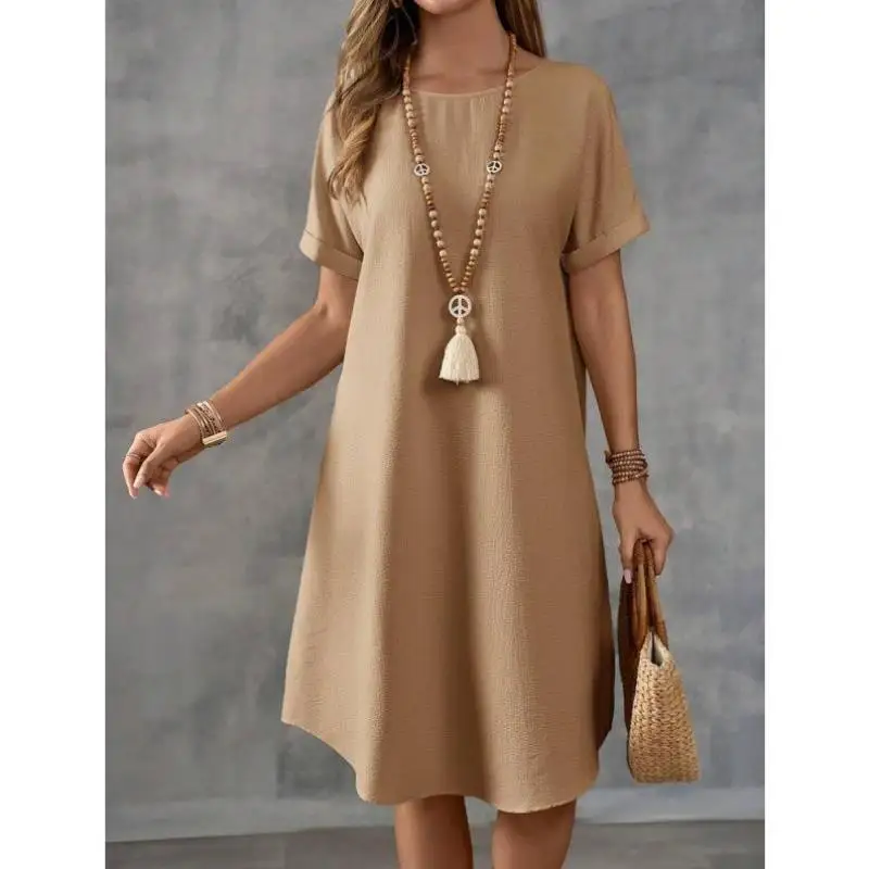 

T 48994 New Cross-Border Women's Color Simple round Ne ort Sve Casual Sportswear Set Autumn Seven-Quarter Sve