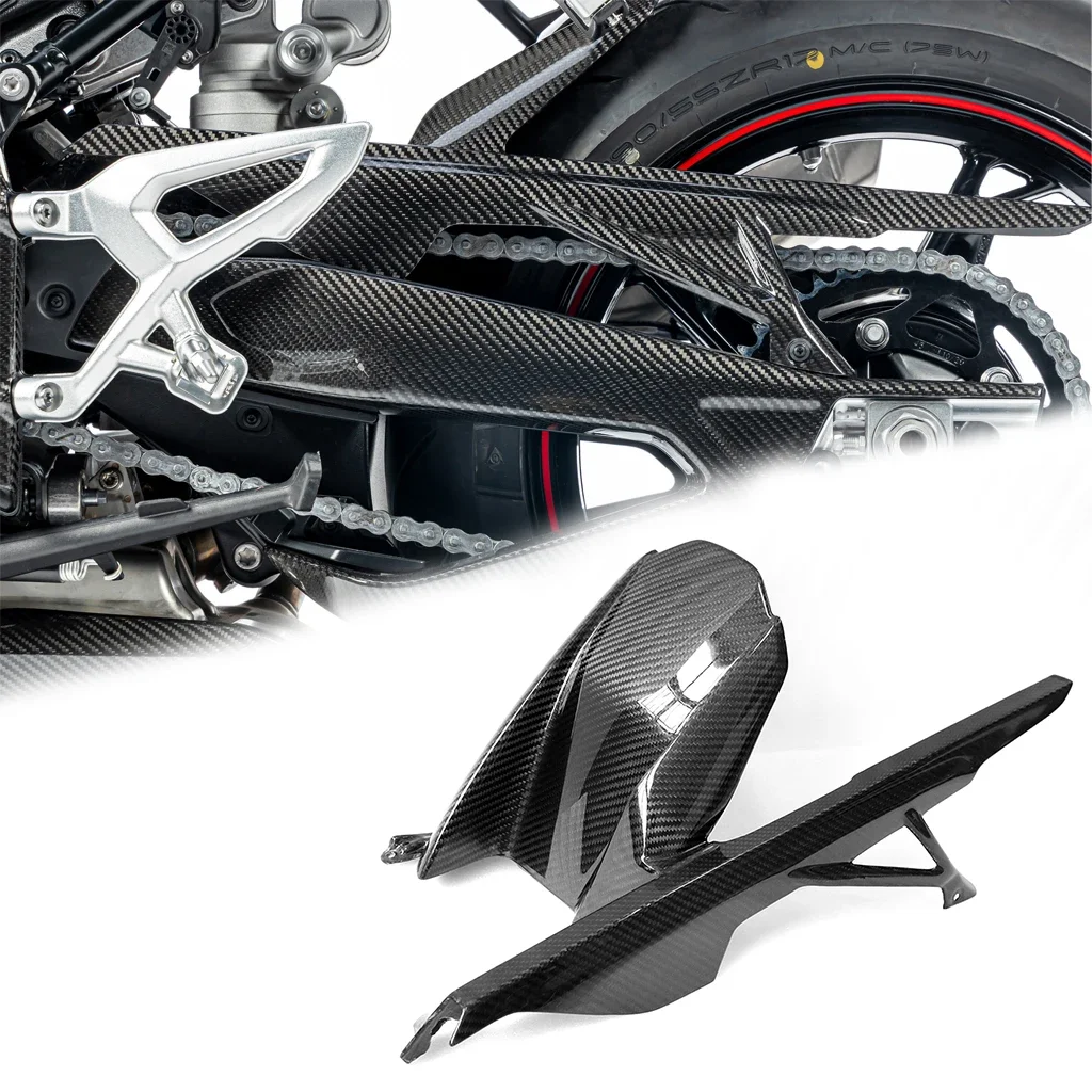 3K Carbon fiber Motorcycle Rear Fender Splash Mudguard With Chain Guard Protetor For BMW S1000R S1000 R S1000R 2021 2022