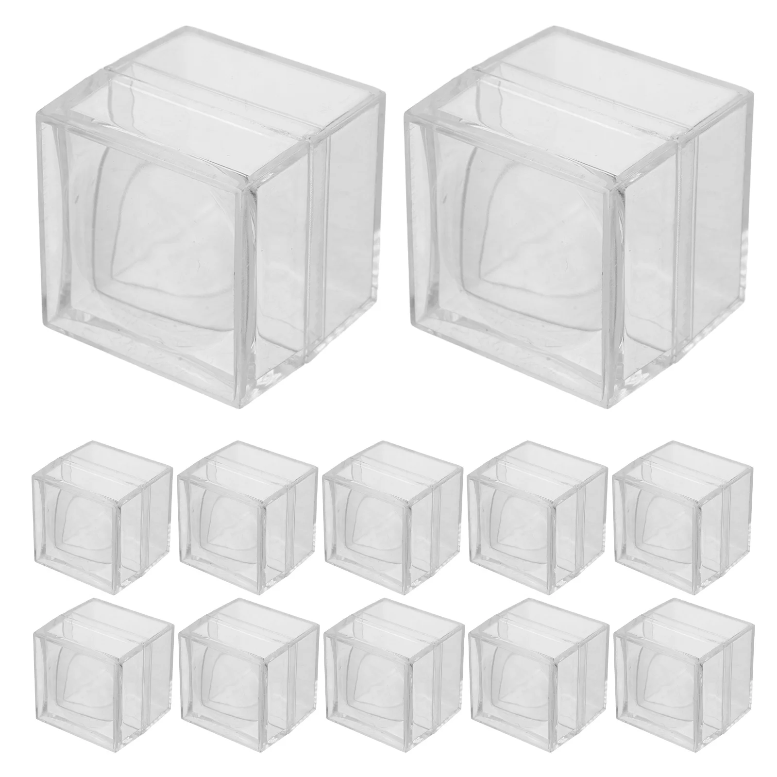 

20 шт. Прозрачные кристальные витрины-лупы для хранения и транспортировки образцов минералов, портативные демонстрационные коробки для образцов