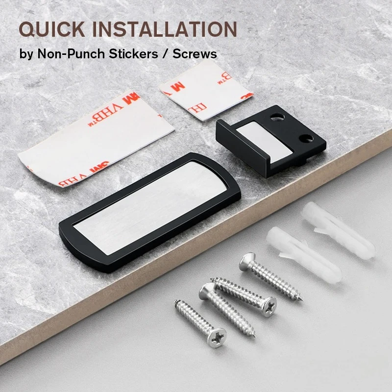 1pc Magnetic Door Stopper Hidden Doorstop Non-Punch Invisible Door Holders Catch Floor Nail-free Wall Protector Door Hardware
