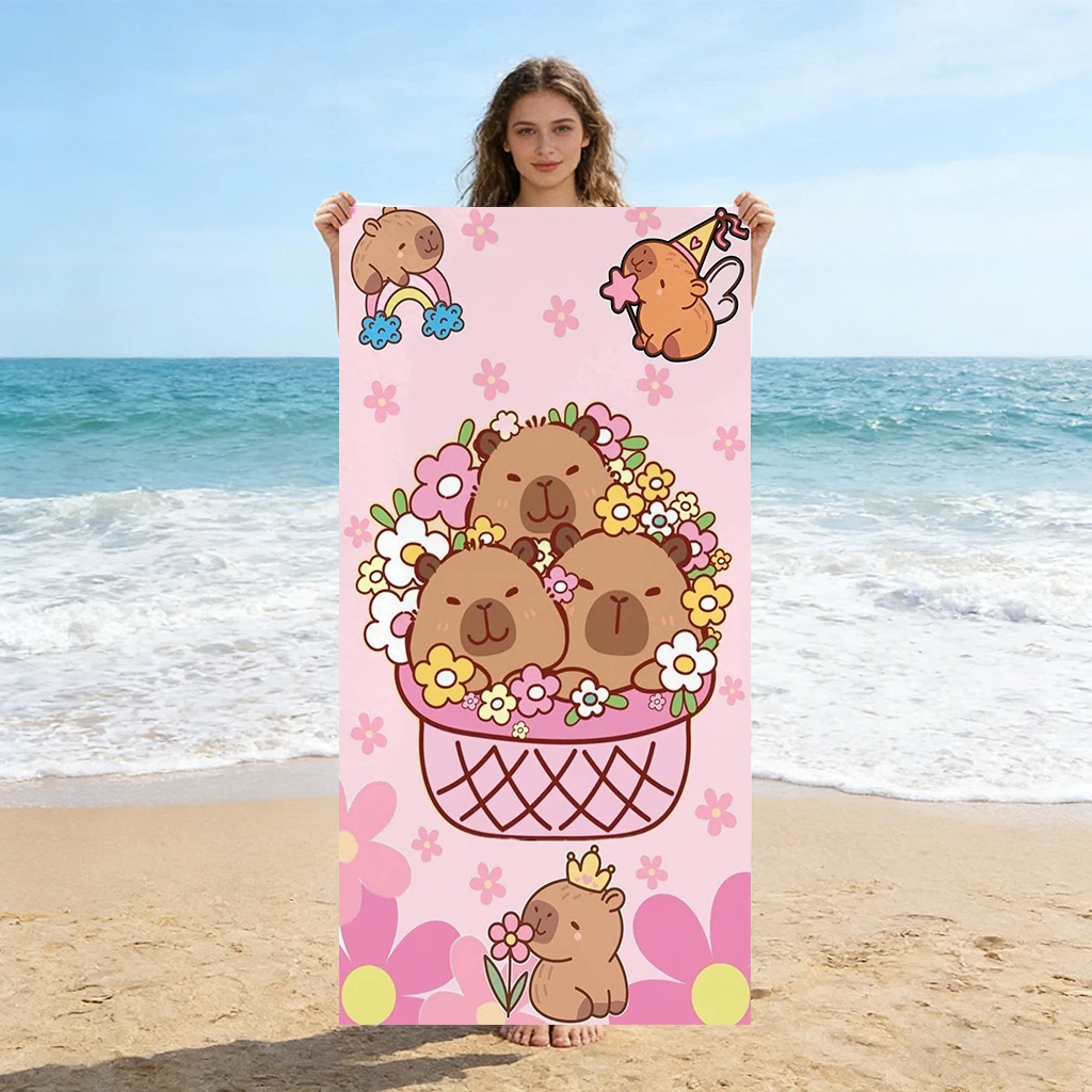 Towel Small Sport - Capybara Cartoon Beach Towel Quick-Drying Small
