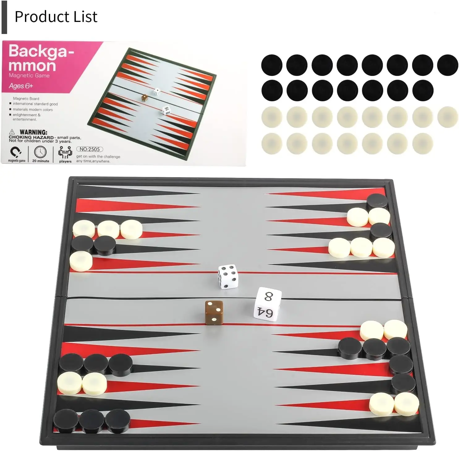 مجموعة ألعاب الطاولة المغناطيسية القابلة للطي CXSLQ-01 (M) 2505 #5