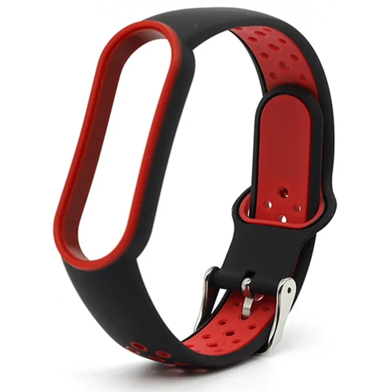 Correa de silicona para Xiaomi Mi Band 5, 4, 3, 6, repuesto de pulsera de silicona de doble Color