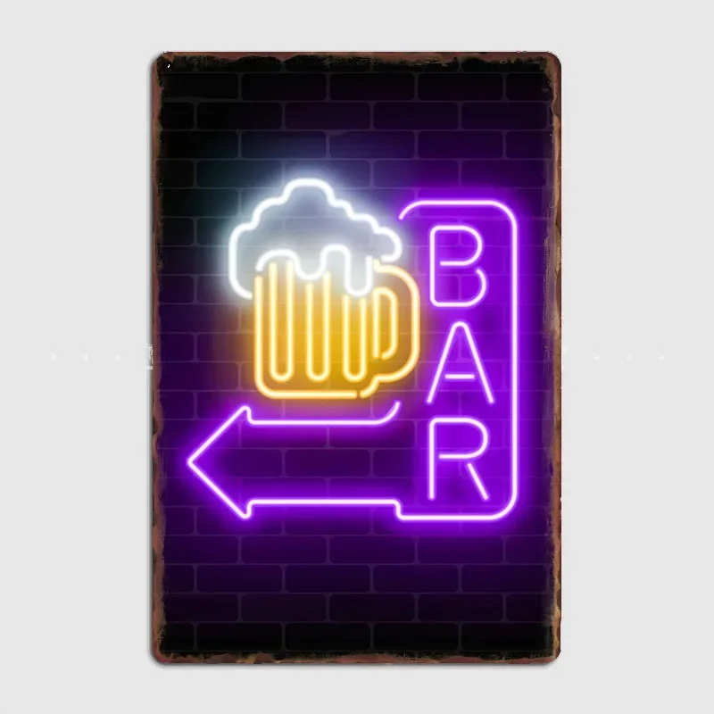 1Pc Neon Light Qingdao Beer Bar Signboard Poster Vintage Metal Logo Cinema Art Decoration Painting Club Game Hall Aluminum