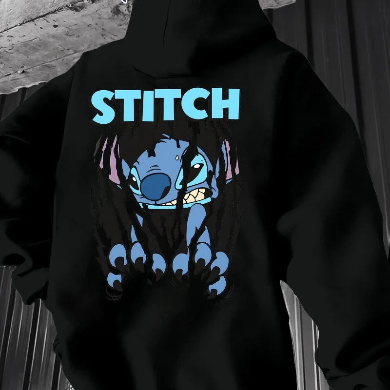 ديزني ستيتش الرجال المطبوعة هوديي هوديي الخريف / الشتاء جديد الرجال والنساء ملابس عصرية غير رسمية