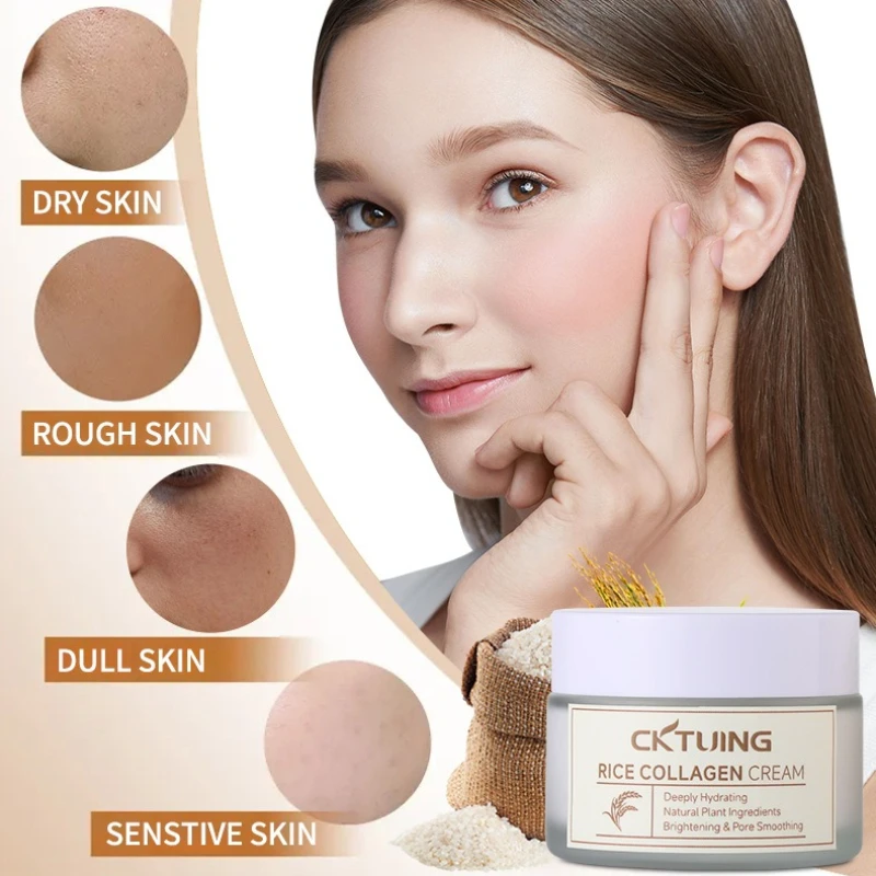 Rice Extract Firming Cream Tone-Up Firming Moisturizer 50g Nourishing Hydrating Skin Perfector, Refines Brightens