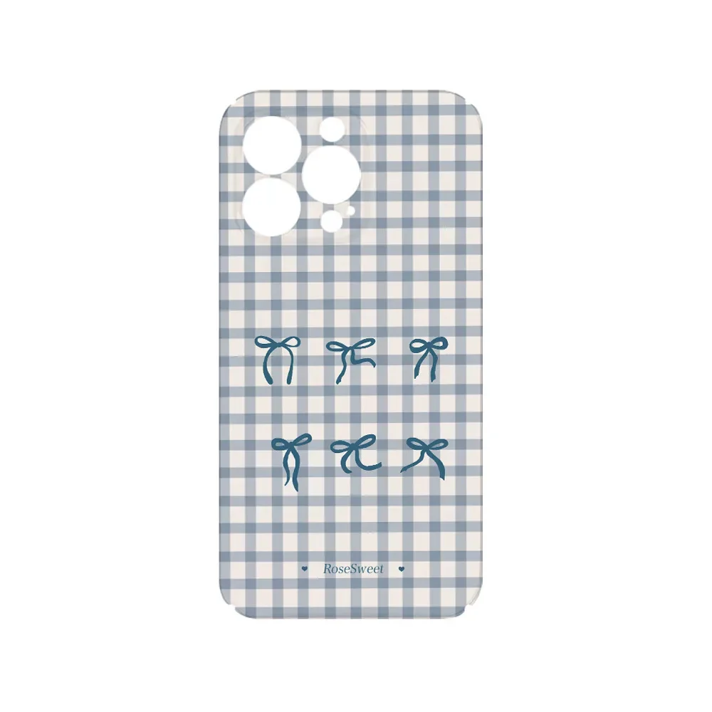 Summer Bow Blue Grid Phone Case for IPHONE 16 PRO MAX 14 13 12 11 PRO Plus 15pro XS XR Acrylic TPU Two in One Mobile Phone Cases