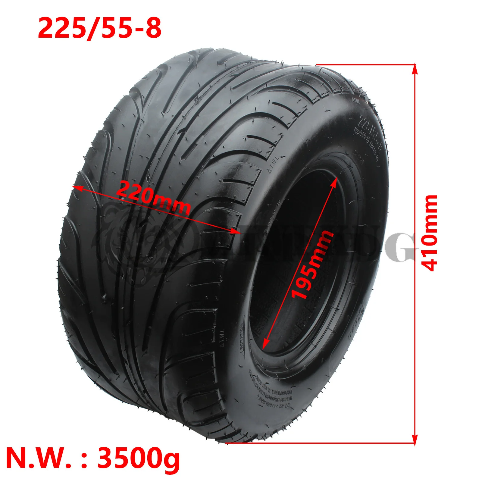 8 inch 225/55-8 Tyre Vacuum tire tubeless Front or Rear 6PR Electric Scooter Vacuum Tires For Citycoco Electric Scooter Tubeless