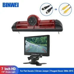 BINWEI Car 7 Inch Monitor with 170° Rear View Camera Brake Light for Fiat Ducato | Citroen Jumper| Peugeot Boxer 2006-2015