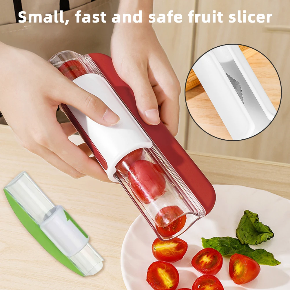 

Small Tomato Fruit Cutter Portable Multipurpose Fruit Slicers Salad Making Fruit Dispenser