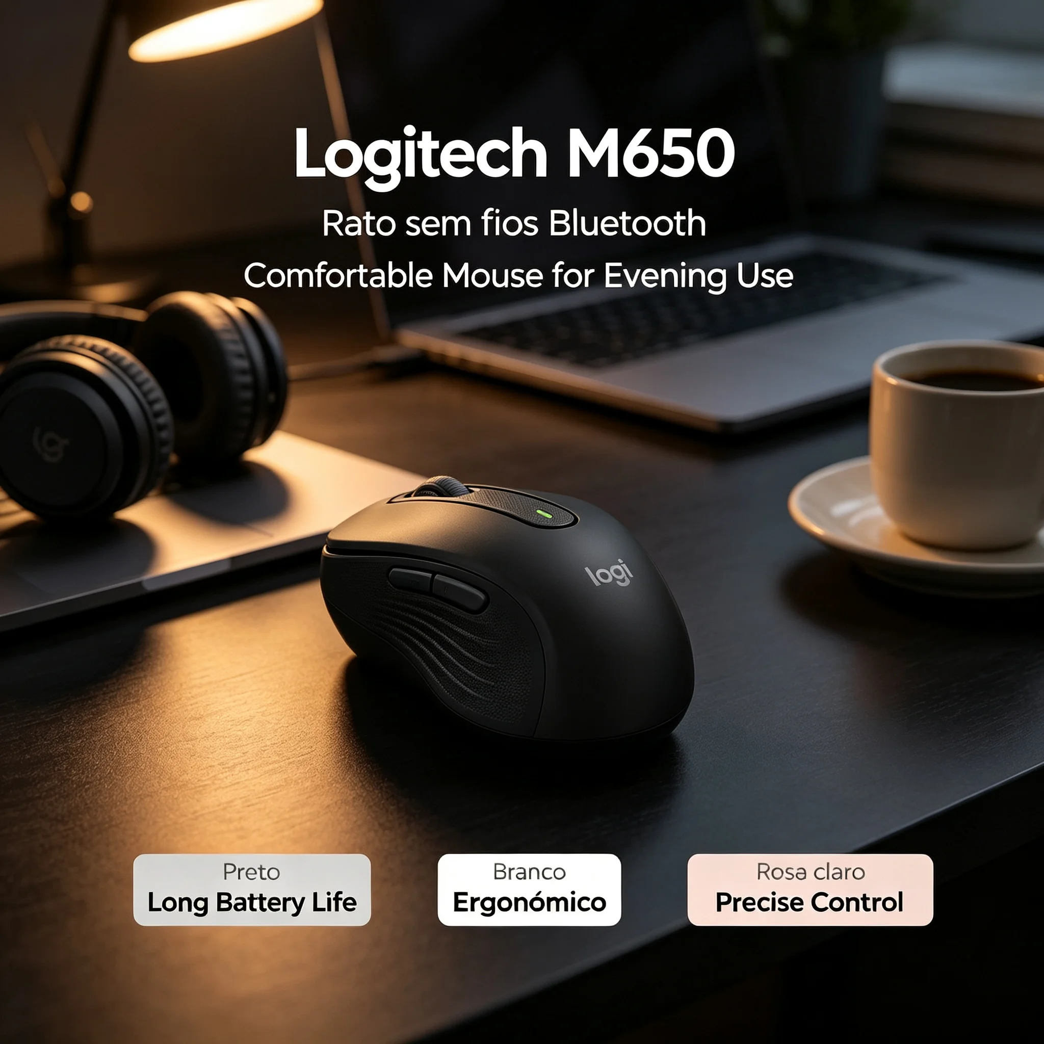 Logitech M650 2.4G Wireless Mouse With Receiver Silent Click Multi‑System Compatible Office Mice