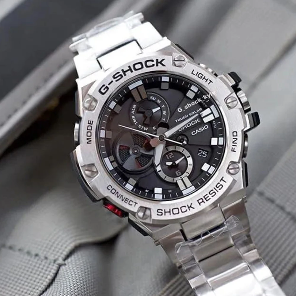 Casio G Shock Watch para homens, quartzo impermeável, Top Brand Set de luxo, 200m, GST-B100D-1A