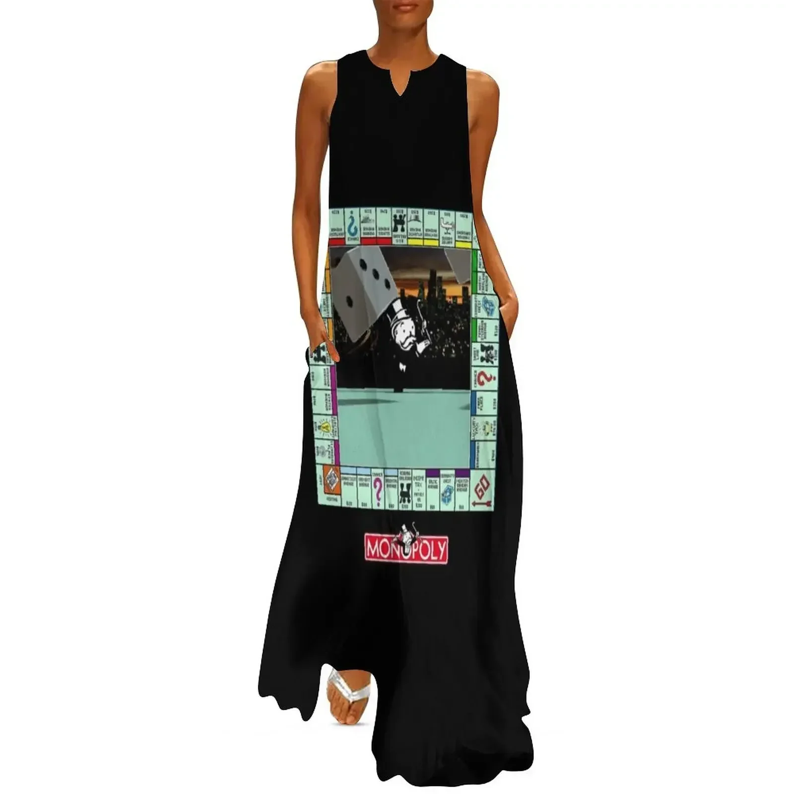 

Monopoly Retro Game Board - Revised Edition Long Dress women's dresses luxury long dress women summer womens clothing Dress