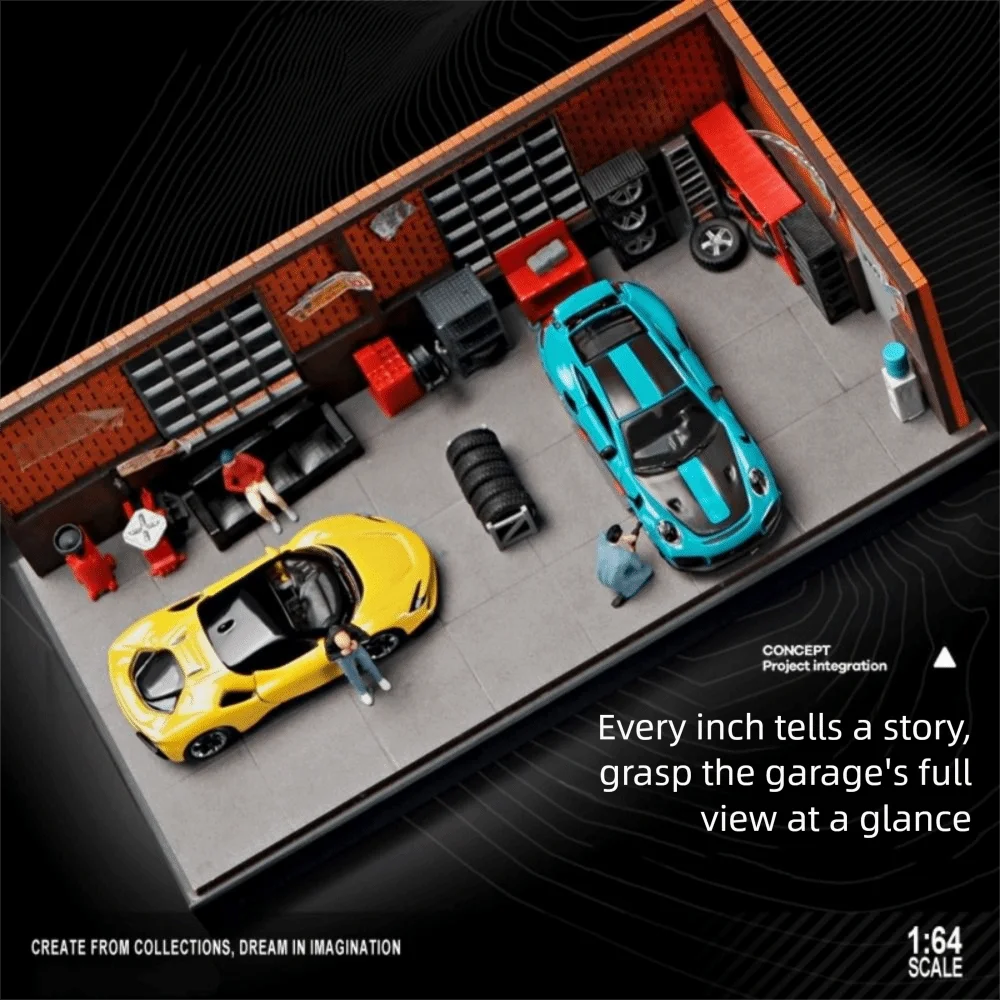 

1/64 Scale Car Repair Tools Model Miniature Scene Display Backdrop Simulation Car Repair Tools Resin Model Assembly
