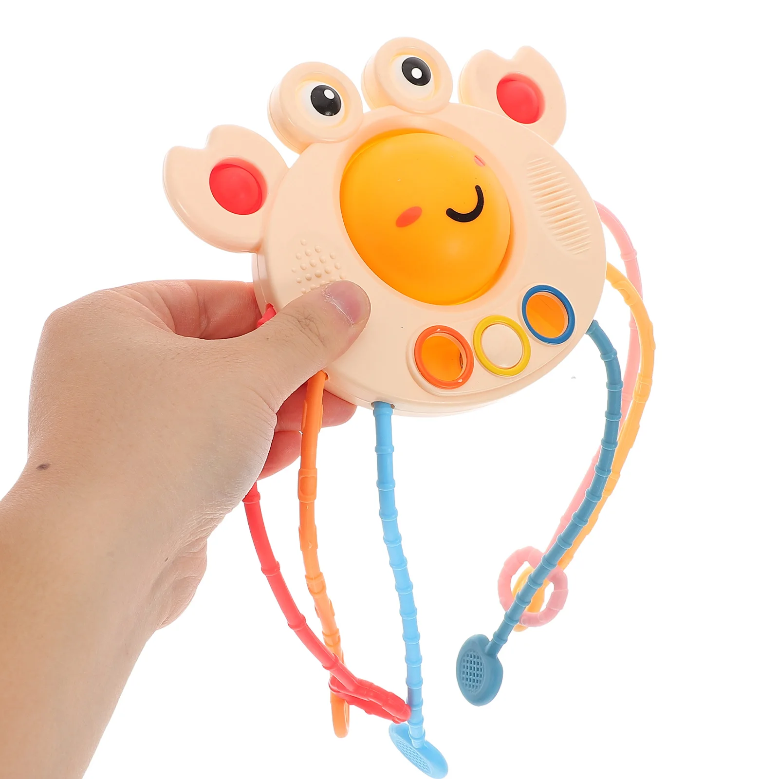 Silicone Crab Pull Toy Montessori Baby Stroller Car Travel Teething Educational Fun Fine Motor Skills Year Old Baby Pull Toddler