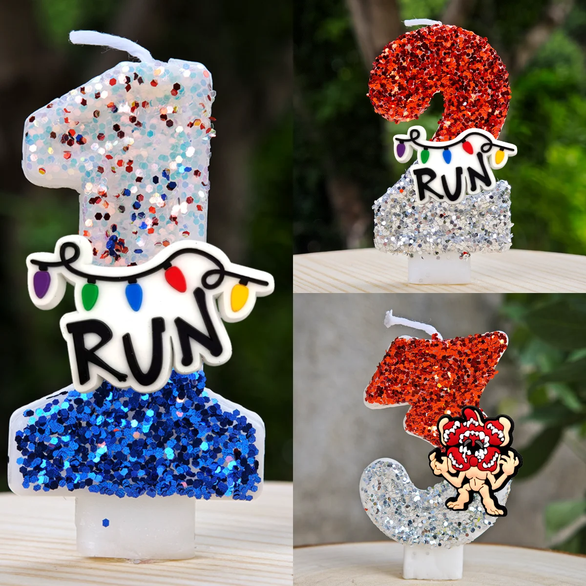 Stranger Undici Robin Steve Dustin Candele 0-9 Numero Decorazione torta Festa di compleanno Cake Topper Regali per bambini Forniture