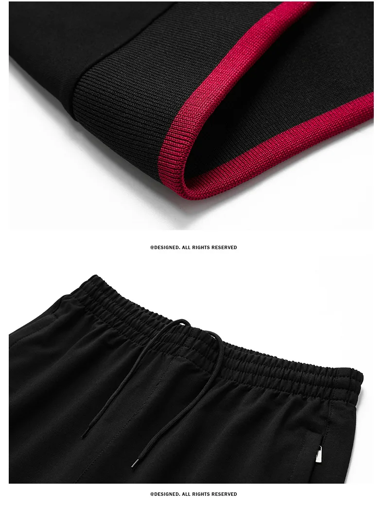 Herren-Trainingsanzüge 2-teiliges Set Stehkragen Reißverschlussjacke Hose mit elastischem Bund Frühling Herbst Freizeitkleidung für Väter mittleren Alters – Detail 16