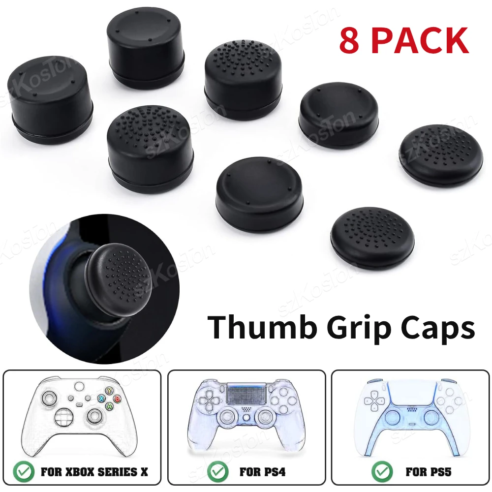 8Pcs Thumb Grip Caps for PS5 PS4 XBOX Series Controller Game Joystick Grips Cover for PlayStation 5 Gamepad Gaming Accessories