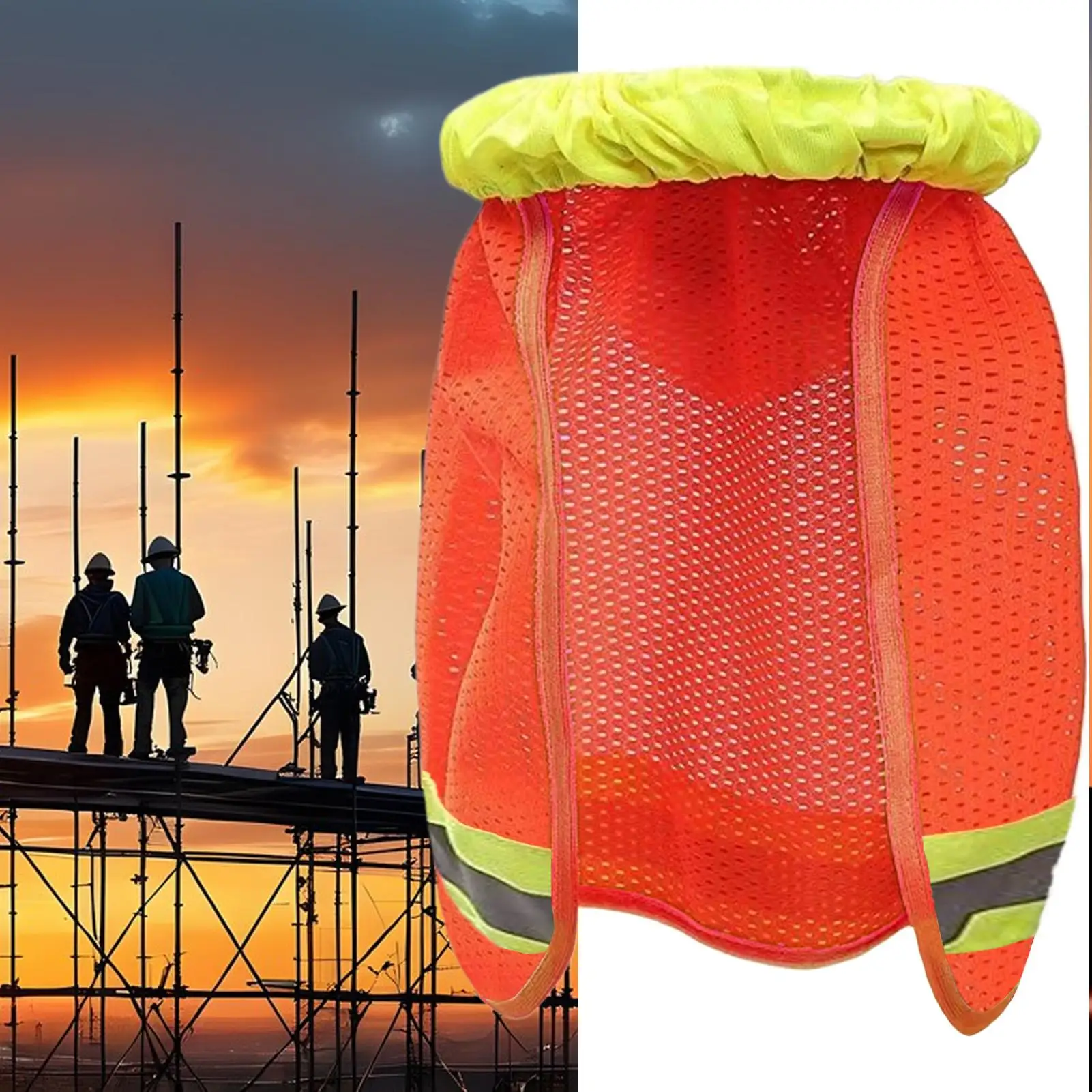 2Pcs Hard Hat Sunshade Outdoor Construction Safety Hard Hat Sun Shade Neck Shield Reflective Stripe Protective Helmets Shield