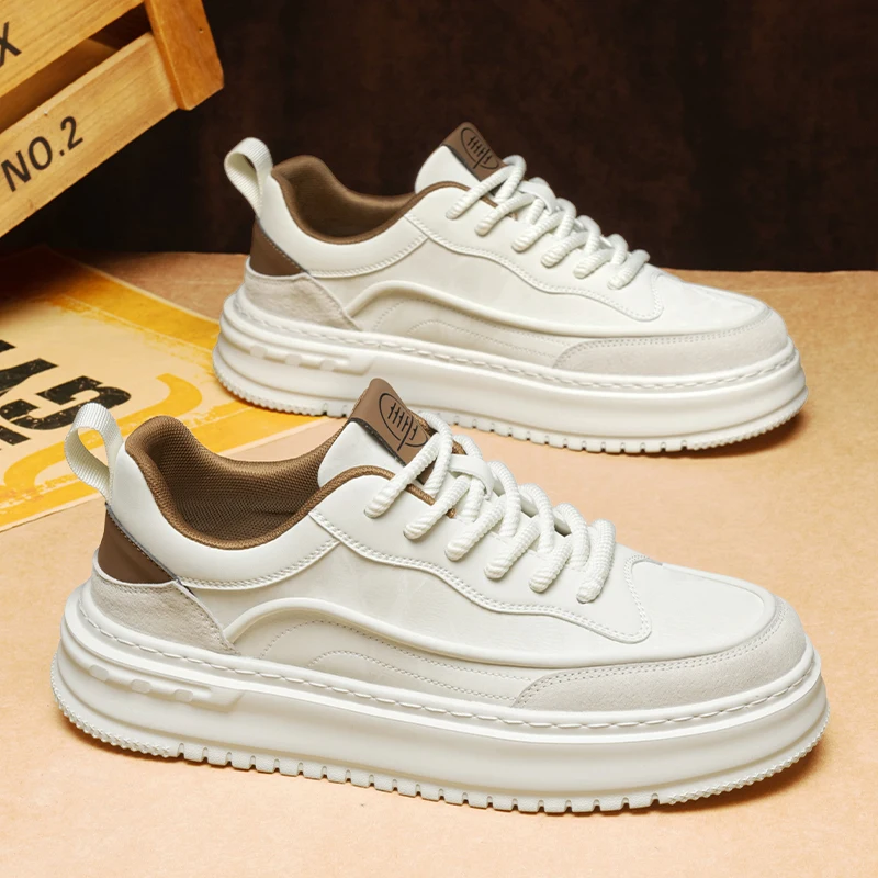 

Мужские кроссовки из натуральной кожи, удобные повседневные легкие туфли для ходьбы, мужские кеды