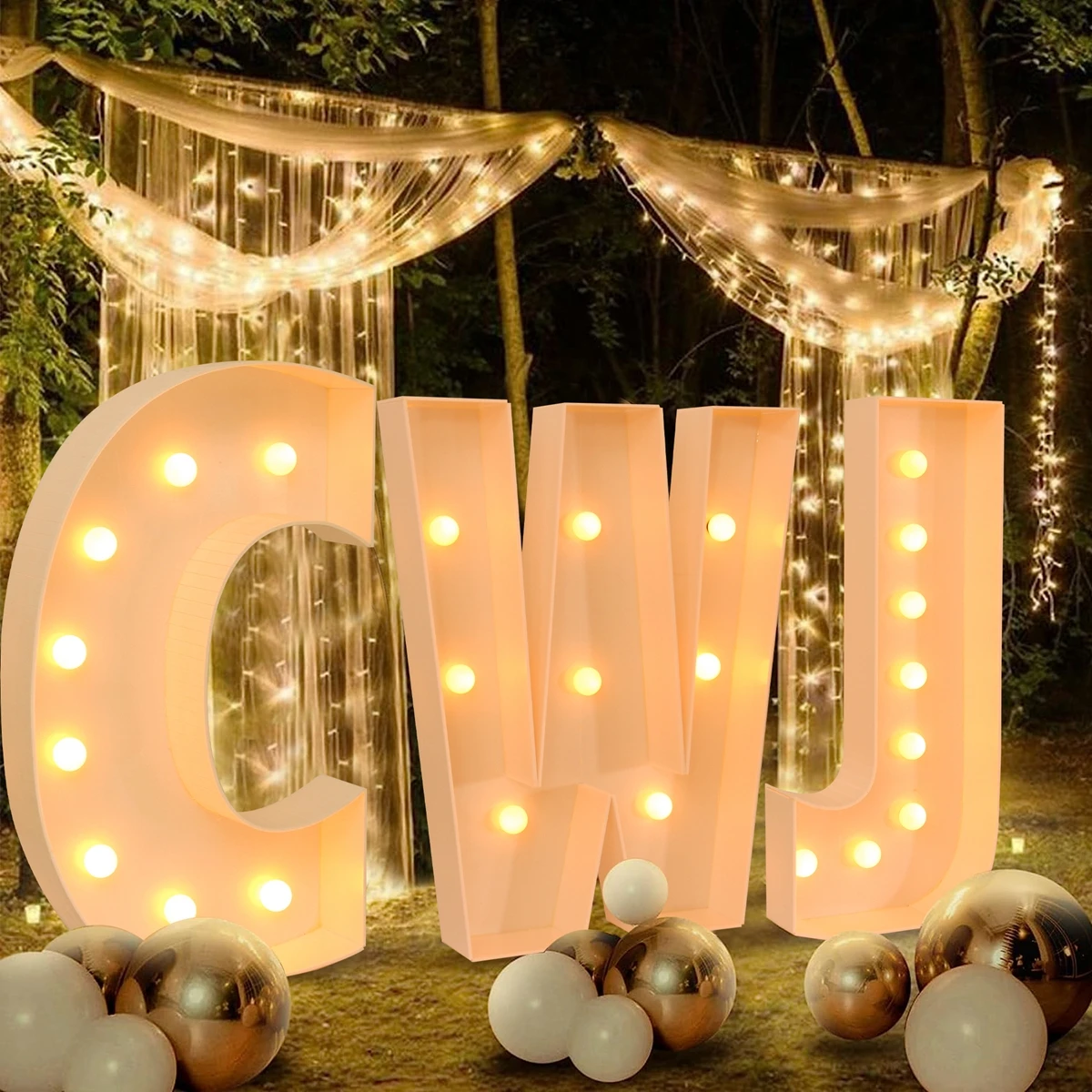 91.5CM Led Light Letter Frame Box Baby Shower Boy Girl ONE LOVE GRAD Xmas Name Balloon Filling Box Birthday Wedding Party Decor