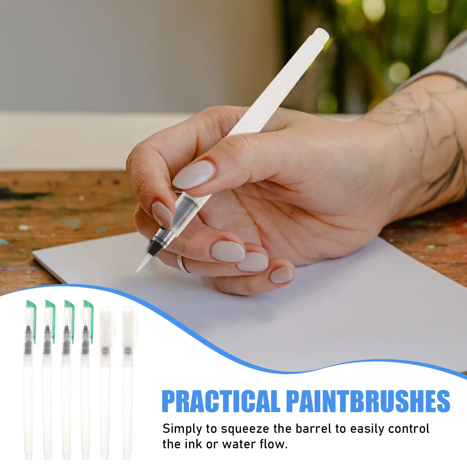 6 Pcs Watercolor Brush Painting Accessory Kids Pens Portable Coloring Tool Ink