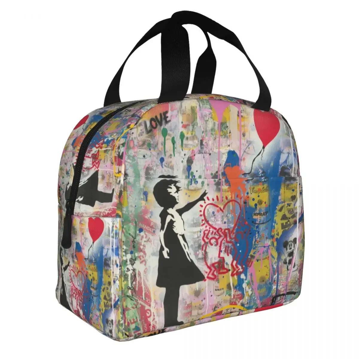 Mr Brainwash Biography Insulated Lunch Bags Leakproof Graffiti Art Banksy Reusable Cooler Bag Tote Lunch Box Office Picnic