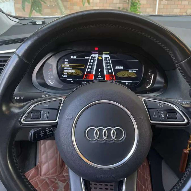 ZXY Bosstar 12.3'' Speedometer Mobil LCD Digital Cluster Dashboard Pengukur Oli Sistem Linux untuk Audi Q5 2010-2018 Instrumen