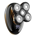 4D Headshaver Hair Head Beard Electric Razor For Men, USB Rotary Rechargeable Mini Portable Electric Shaver