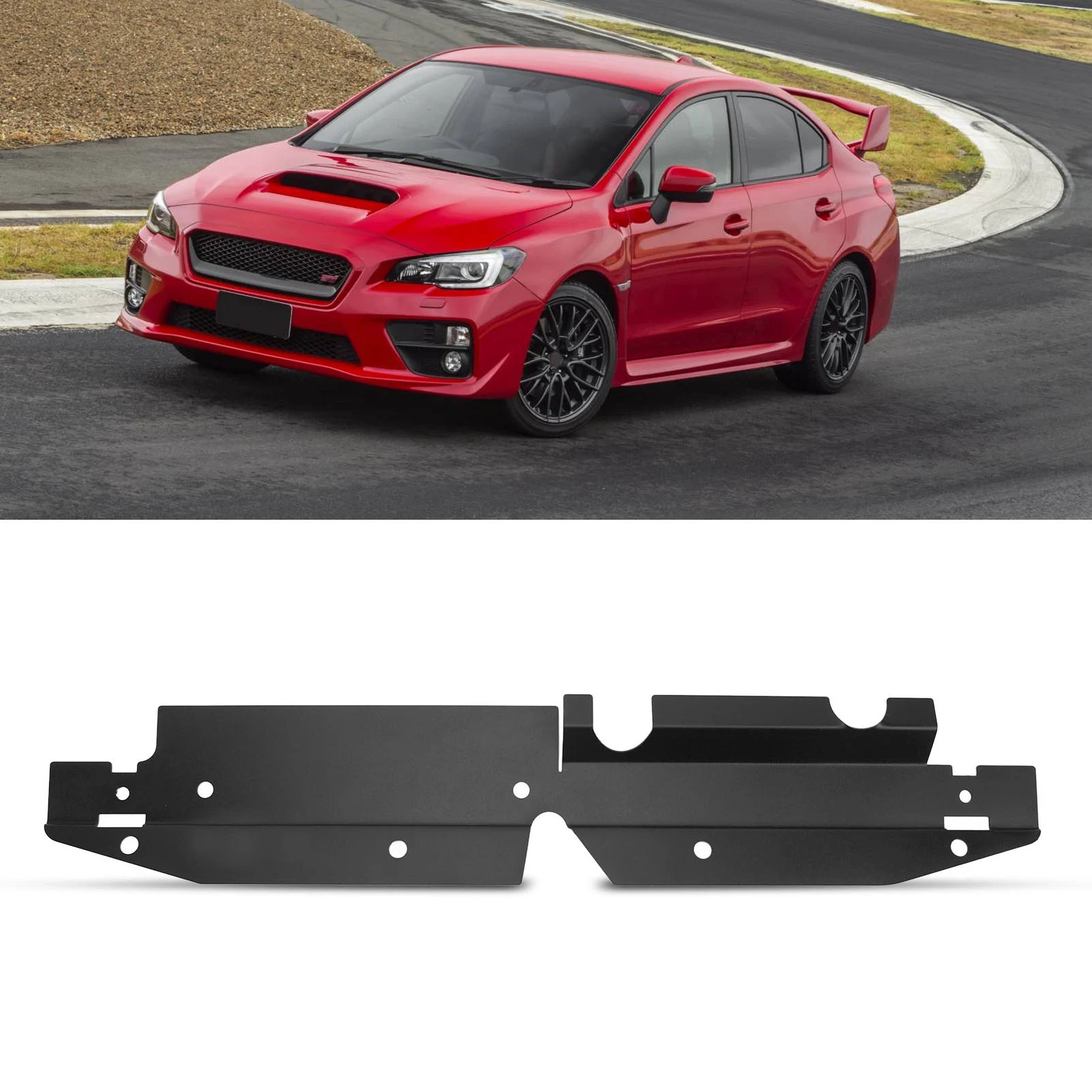Copertura del pannello del diffusore del motore con piastra di raffreddamento del radiatore in lega di alluminio - Sostituzione nera per Subaru Impreza WRX