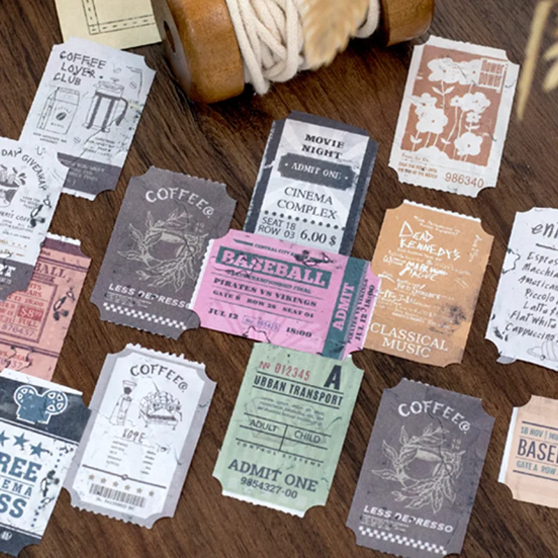 Mr. Paper Sketch Text Masking Tape 1 roll Circular Receipt Film Coffee Ticket Root Tape Handbook Record Life Decoration Gifts