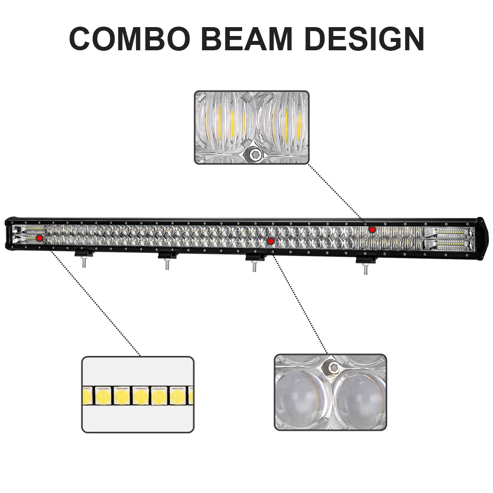 LANGBO 5D 8D 9'' 20'' 23'' 34'' Inch Straight  Led Work Light Bar for Offroad Car tractor Truck 4x4 SUV ATV 12V 24V Driving