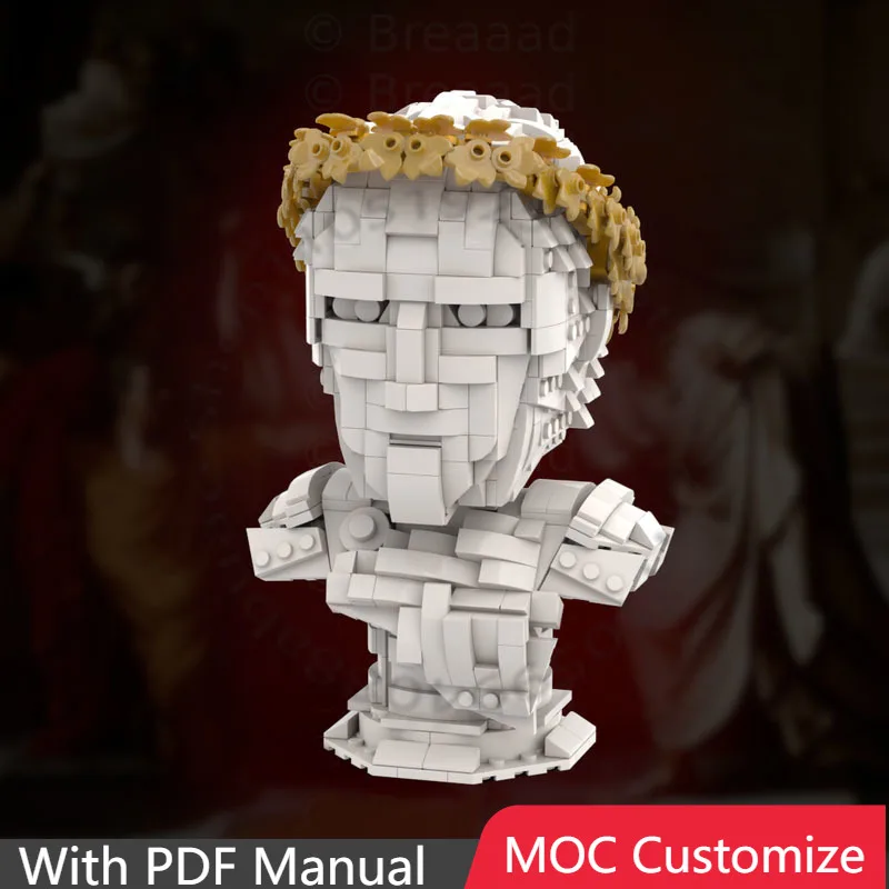 

971 деталь: Модульный конструктор MOC «Бюст римского императора» (мраморная статуя), простая сборка, игрушка-подарок для самостоятельной сборки